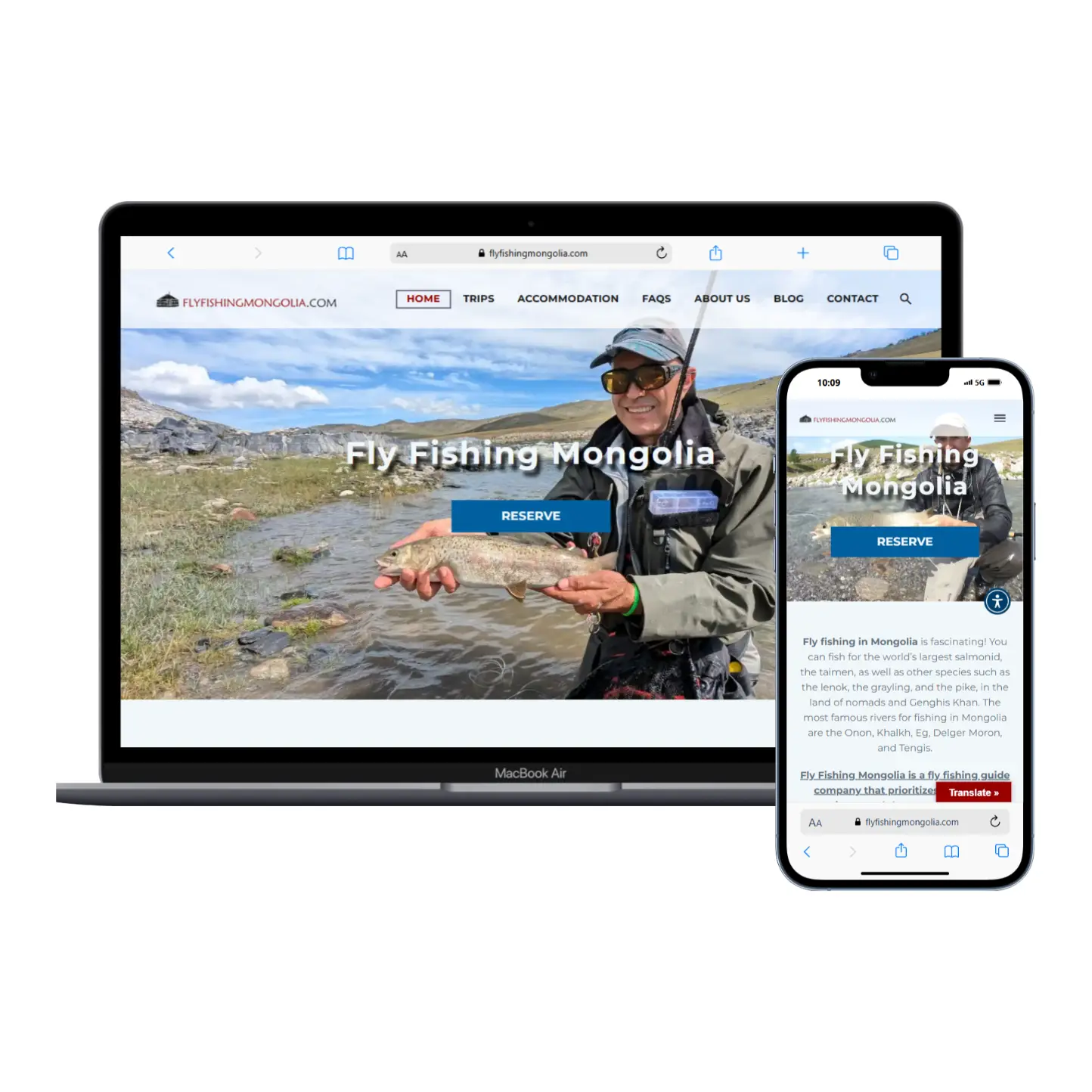 Diseño web para negocios de pesca