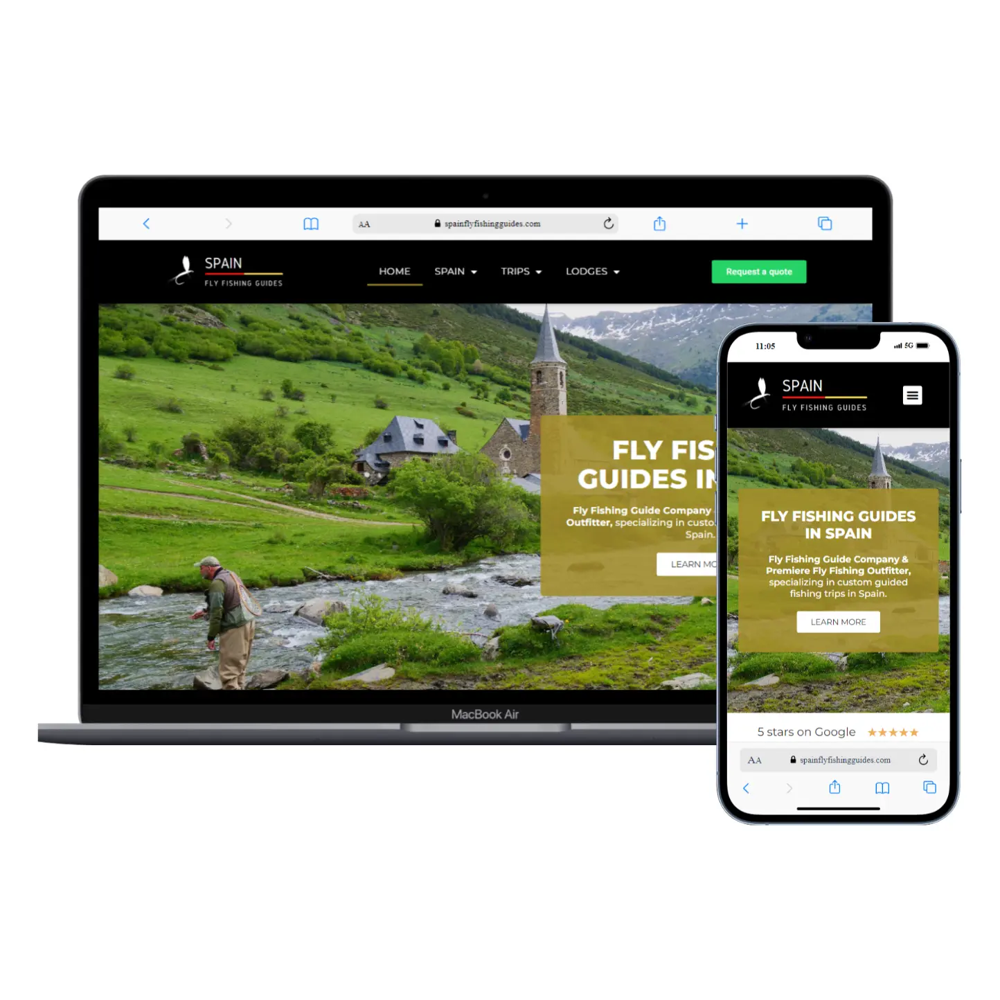 Diseño web para negocios de pesca