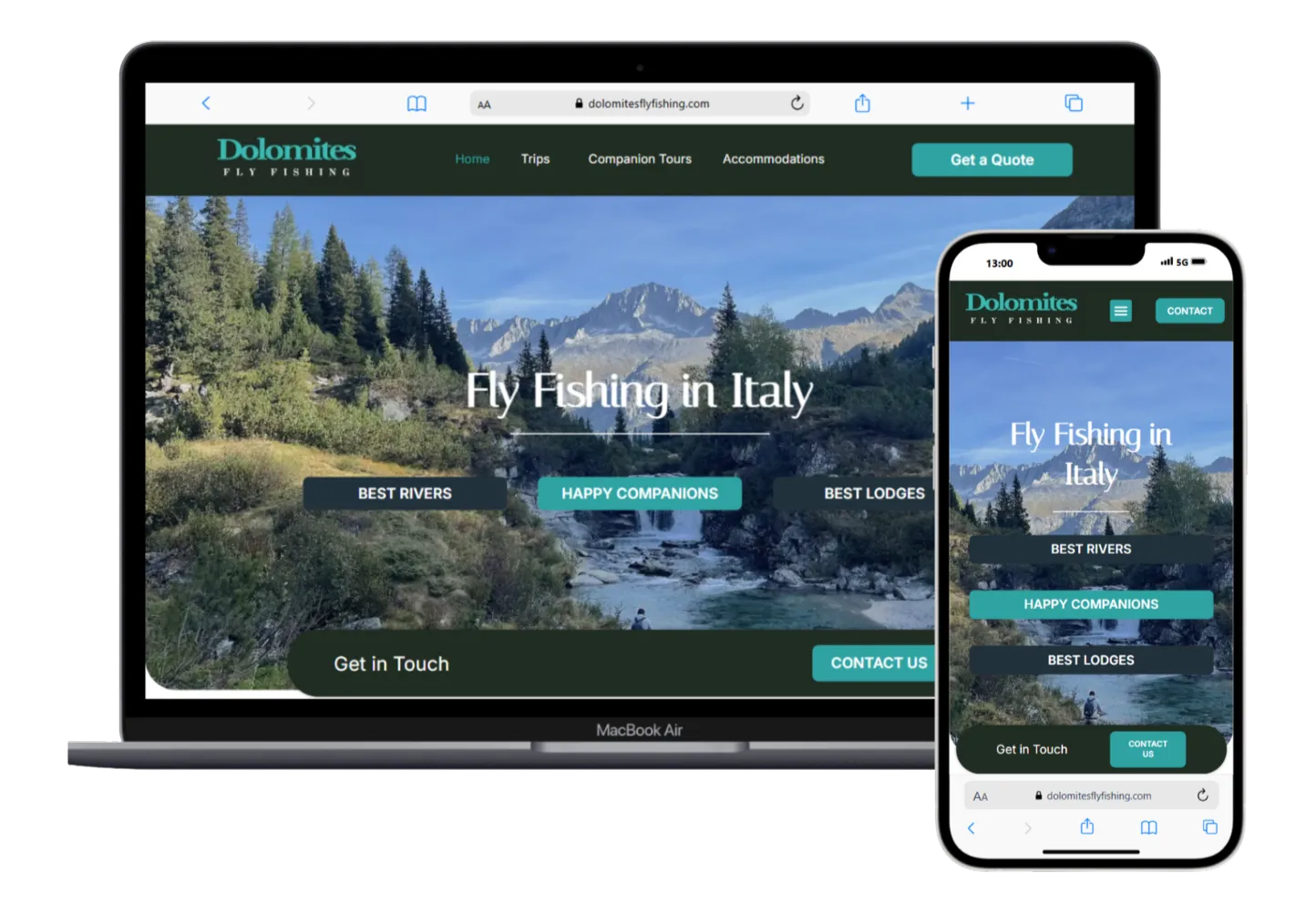 Diseño web para negocios de pesca